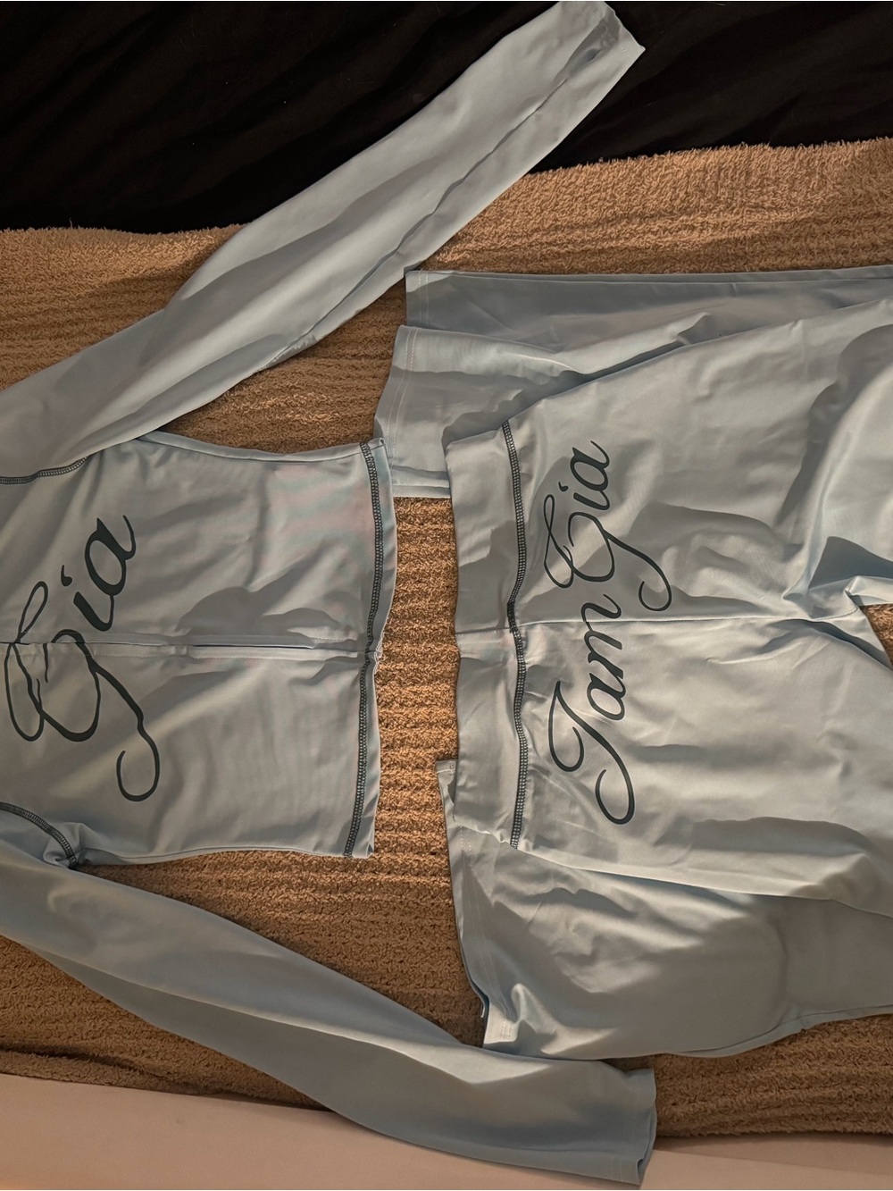 I.AM.GIA Light Blue Zip-Front Crop Top & High-Waist Leggings Set